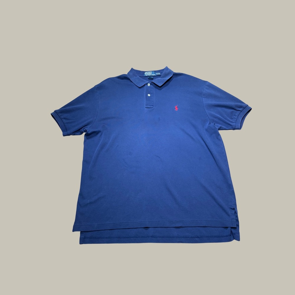 Vintage Polo Ralph Lauren Mens XL Navy Blue Short Sleeve Pony Logo Polo Shirt